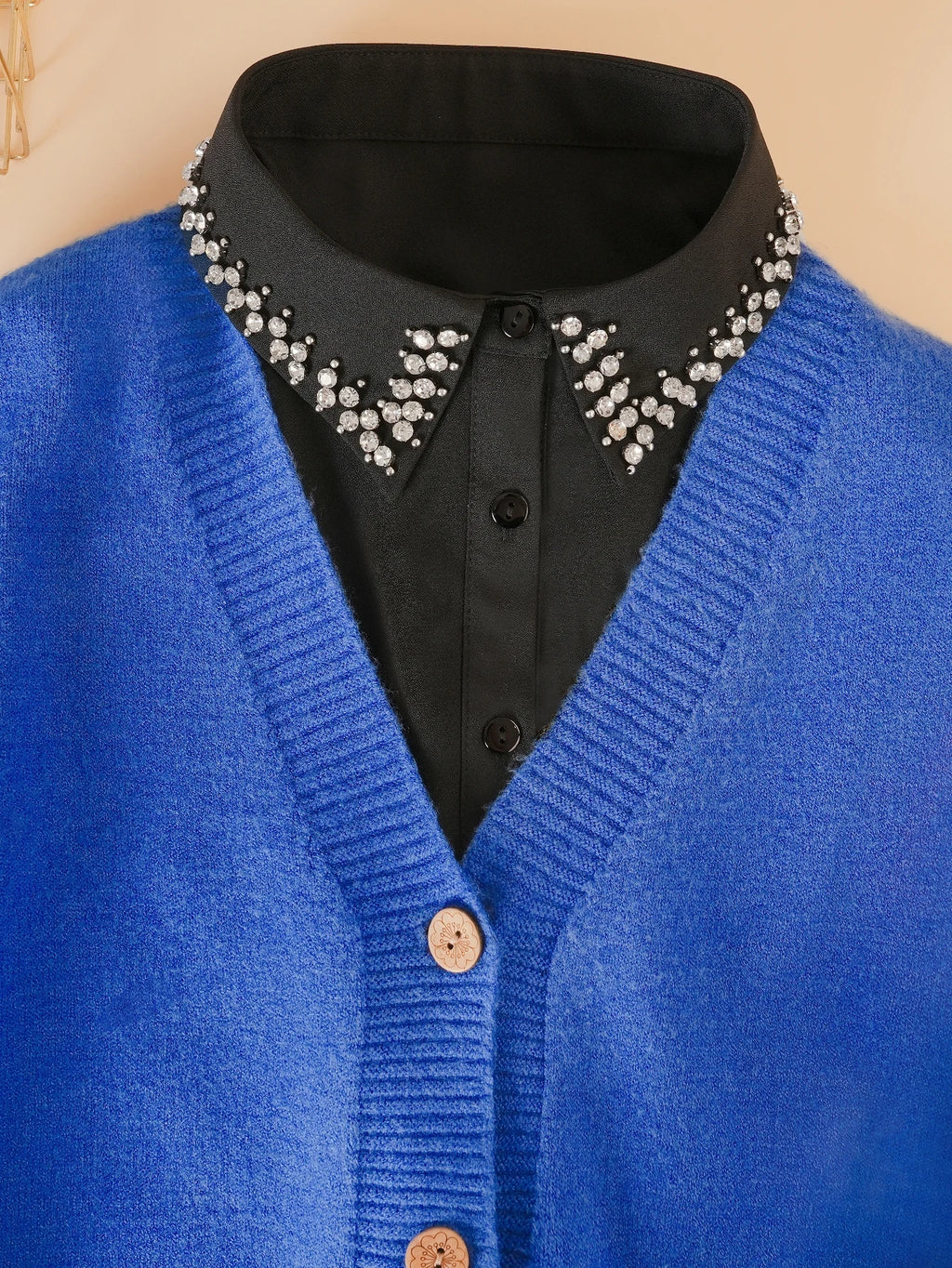 Women's Fashion Solid Color Elegant and Versatile Beaded Detachable Collar for Spring and Summer New Arrivals