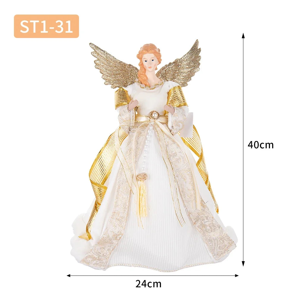 New Arrivals Angel Doll Figurine Christmas Ornaments Crafts with Wing Home Natal Decorations Festive Birthday For Kid Decor