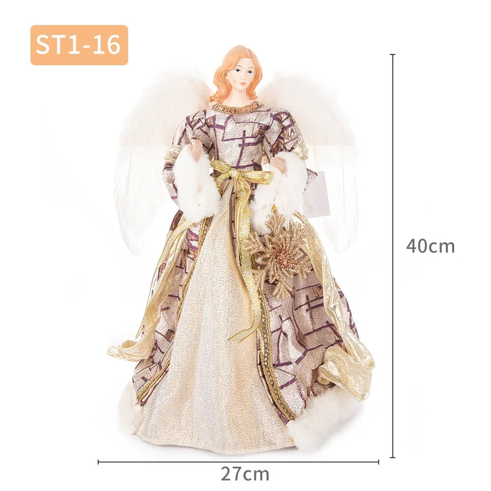 New Arrivals Angel Doll Figurine Christmas Ornaments Crafts with Wing Home Natal Decorations Festive Birthday For Kid Decor