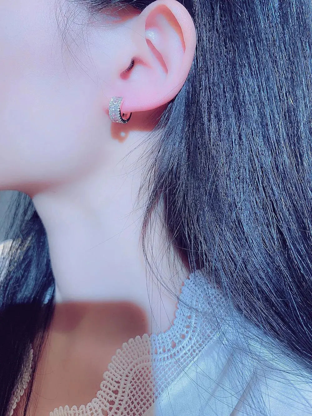 Trendy Gold Color Cubic Zirconia Round Copper Earrings For Women Metal Crystal Earring Party Birthday Everyday Jewelry