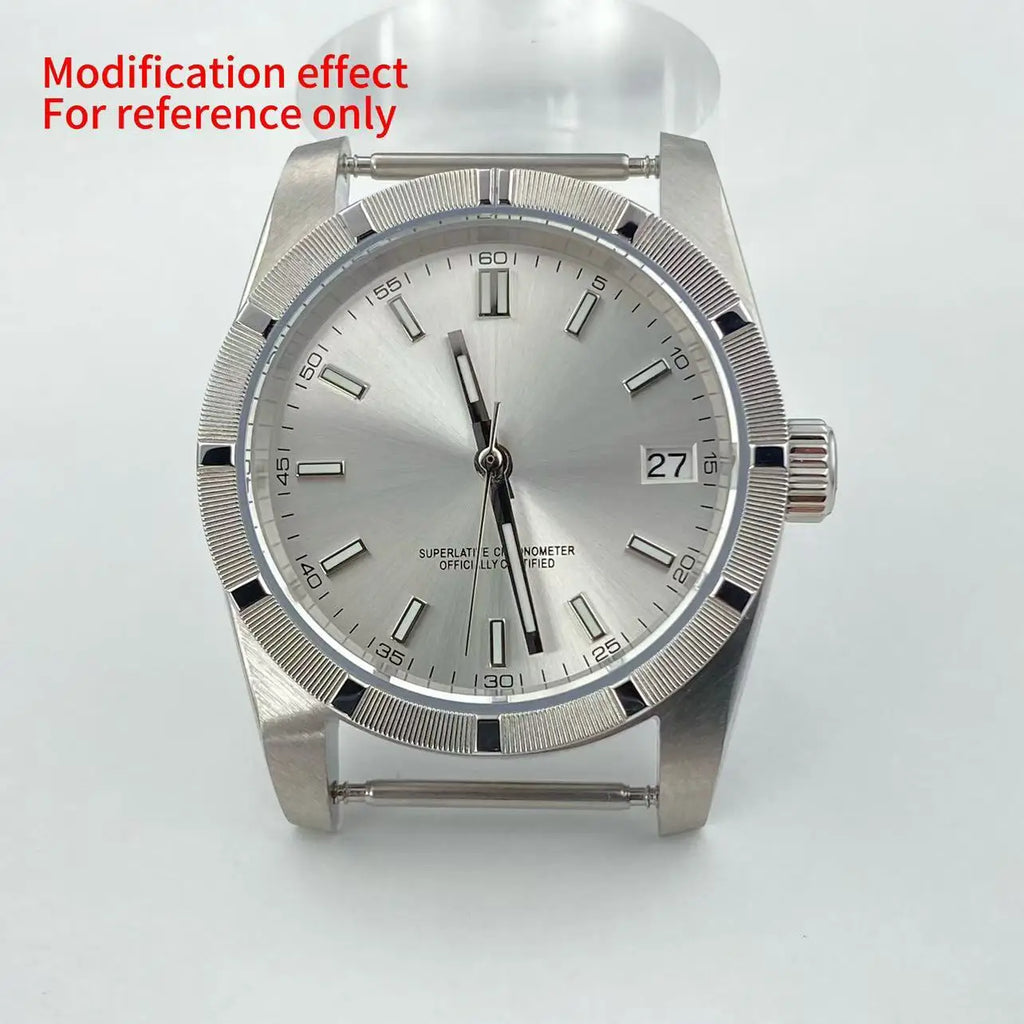 NH35 New Arrivals 36mm watch case Engine Turned BEZEL For AK Parts Replacemet NH35/36 Movement Modification Parts 28.5mm Dial