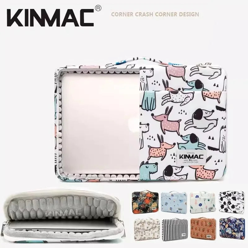Brand Kinmac Laptop Bag 12,13.3,14,15.4,15.6,16 Inch Shockproof Lady Man Handbag Case For MacBook Air Pro M1 2 Women Briefcase