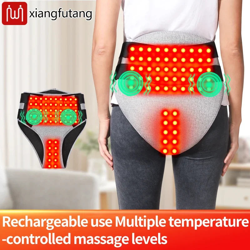 Red Light Heating Menstrual Period Pad  for Women Cramps Massager Heat Therapy Wrap for Abdomen Pain and Cramps Relief