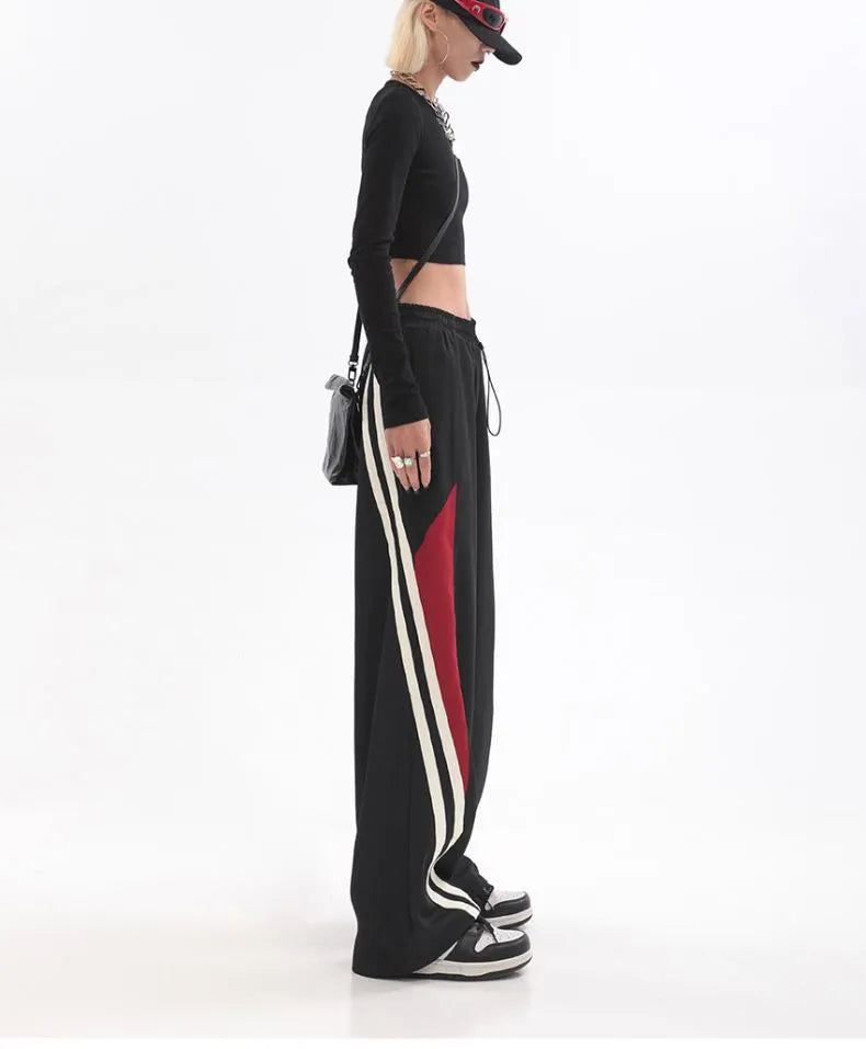 Y2K Streetwear Joggers Pants Women Casual Oversized Wide Leg Cargo Pantgs Trousers Tech Sweatpant Harajuku Parachute Baggy Pants