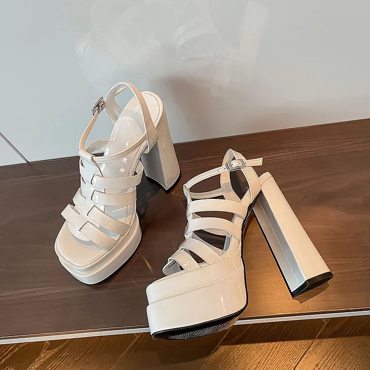 2024 Ladies High Heels Double Waterproof Platform Sandals for Women Luxury Brand Designer Summer Party Chunky Pumps and Shoes