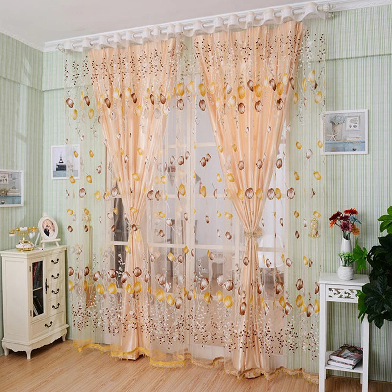 1Pc Modern Tulip Window Screen Living Room Bedroom Door Kitchen Drape Curtain Home Decoration Supplies 2030
