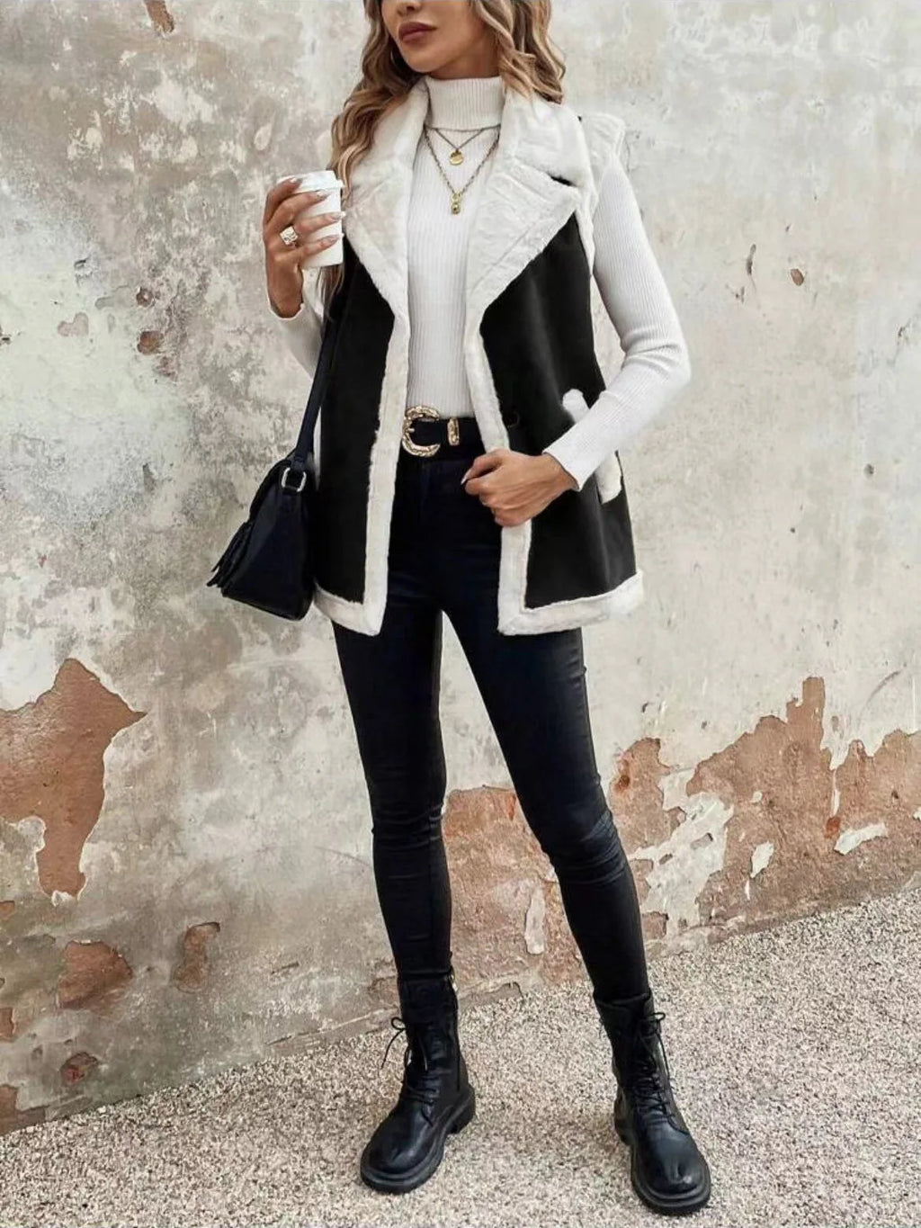 European American Fashion Women’s Color-coded Sleeveless Casual Trendy Loose Turn-down Collar Loose Vests Female Clothes Coats