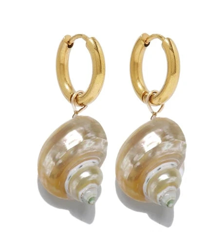 New Trendy Jewelry Summer Earrings For Women Sea World Shell Star Pendant Hoop Earrings Set Birthday Gift For Mother Kids