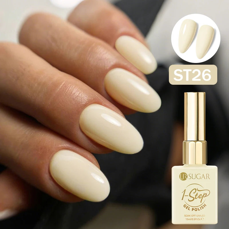UR SUGAR 15ml 1 Step Gel Polish  Nail Art Manicure 3 IN 1 Gel Soak Off LED UV Gel Nail Varnishes No Need base top gel