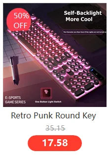 Girl Pink Real Mechanical Keyboard Green Axis Punk Retro Round Key Chocolate Lipstick Office Typing Game Keyboard