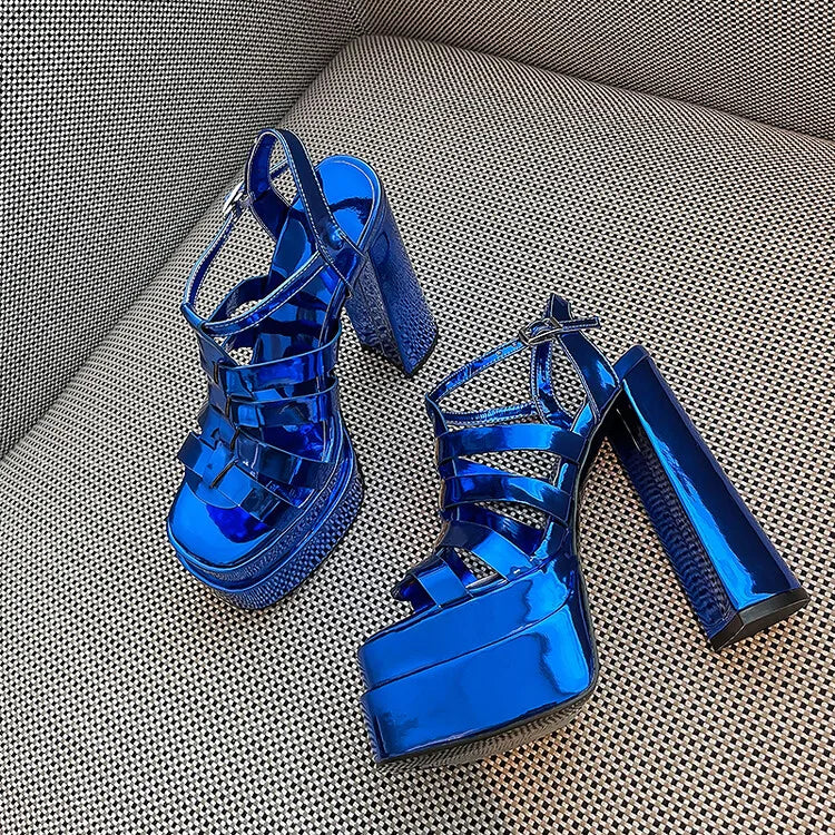 2024 Ladies High Heels Double Waterproof Platform Sandals for Women Luxury Brand Designer Summer Party Chunky Pumps and Shoes
