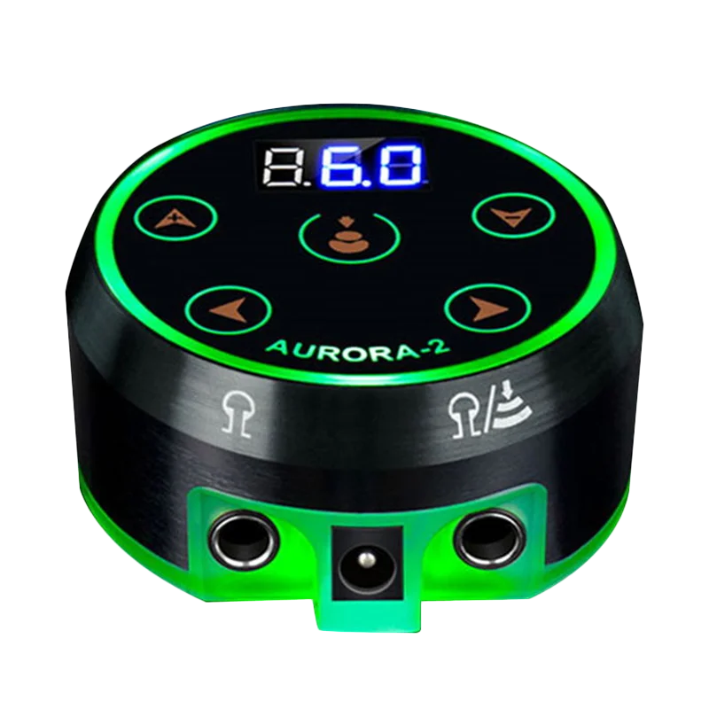 Professional Mini AURORA LCD Tattoo Power Supply With Adaptor for Coil & Rotary Tattoo Gun Machines