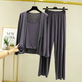 Fdfklak New Arrivals 3PCS Sleepwear Pajamas Set Lingerie Pyjamas Spring Summer Modal Soft And Comfortable Homewear