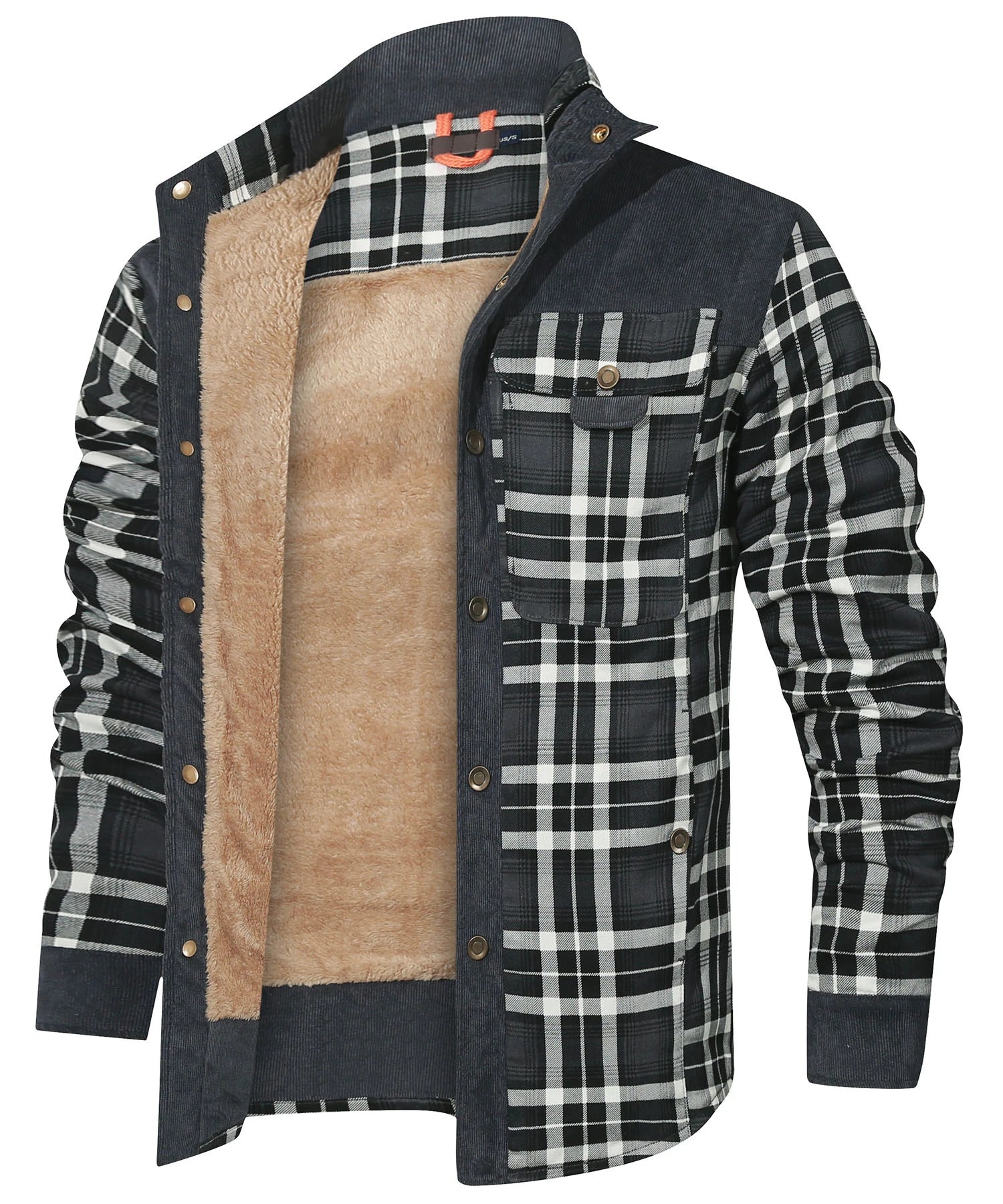 Men's Jackets Winter Windproof Warm Casual Bomber Coat Plaid Sherpa Lined Flannel Outdoor Classic Soft Jackets Men US Size