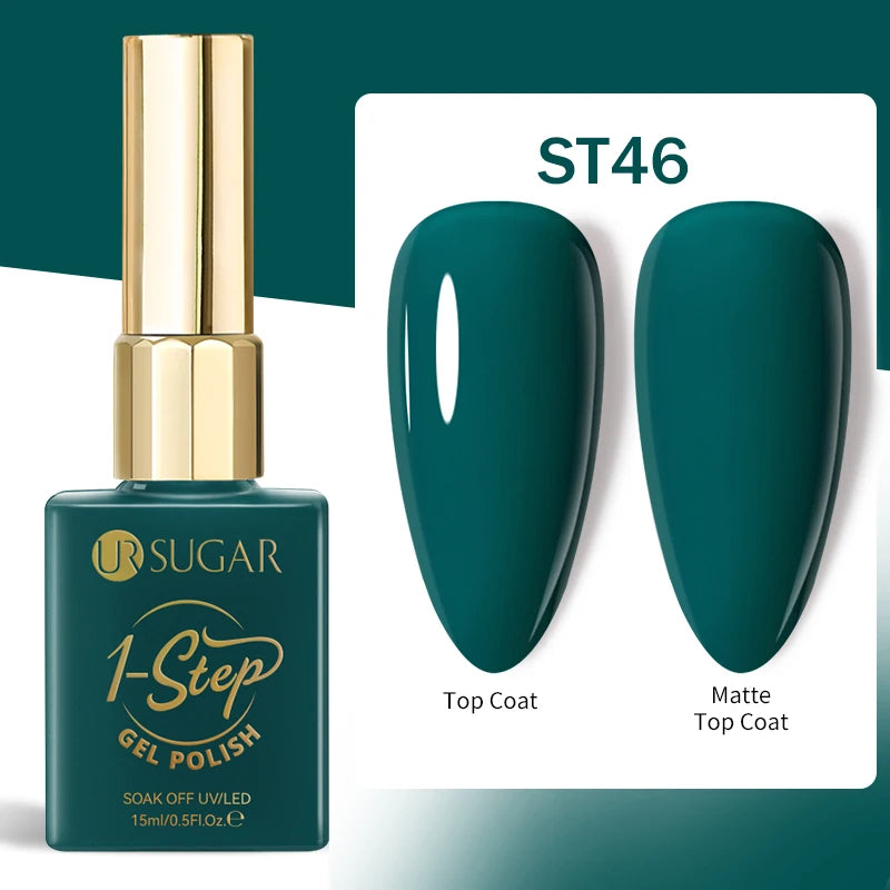 UR SUGAR 1-step Gel Polish 12ML Glitter Nail Spring Summer White Nude Pink Gel Nail Polish 3 IN 1 No Need Base Gel and Top Coat