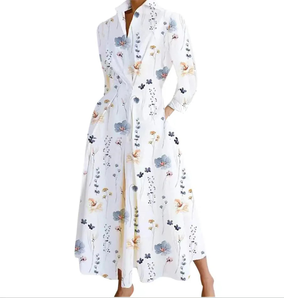 Women's Summer Dress Plus Size Commuter Polo Neck Loose Fit New Elegant Trendy Minimalist Fashionable Niche Versatile Casual Fit