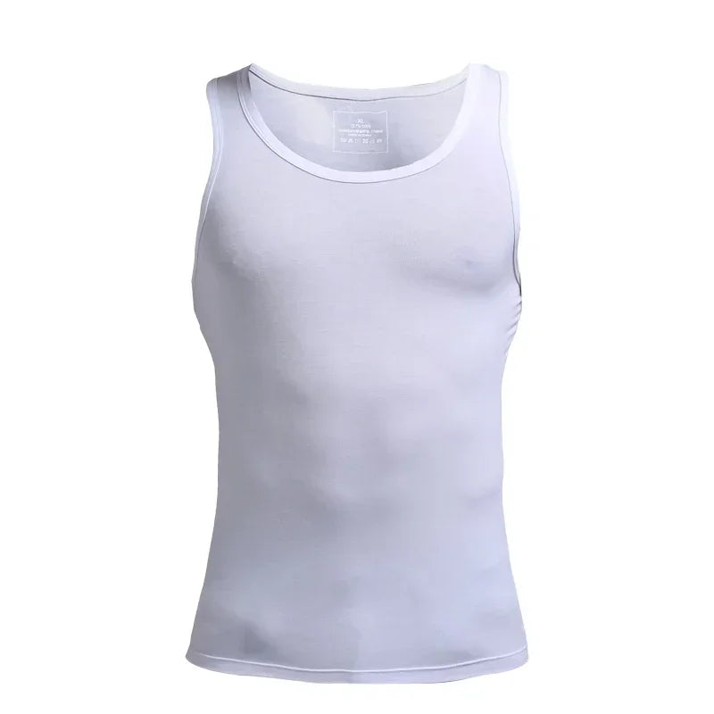 5PCS Men's summer trendy slim-fit hurdling style, modal, wearing a white undershirt underneath, men's tight-fitting
