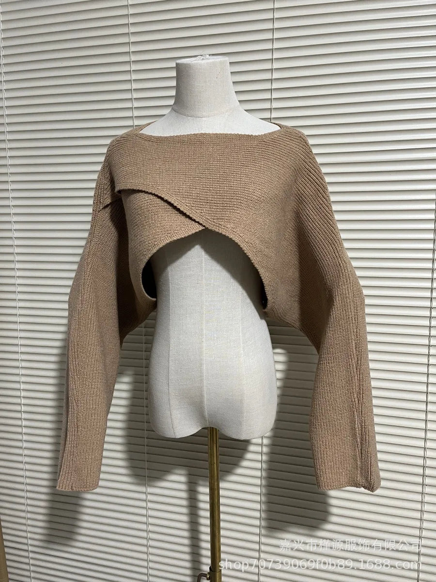 Autumn Fashion Knitted Pullover Elegant O Neck Sweater Women New Casual Solid Color Loose Long Sleeve Hem Irregular Women Top