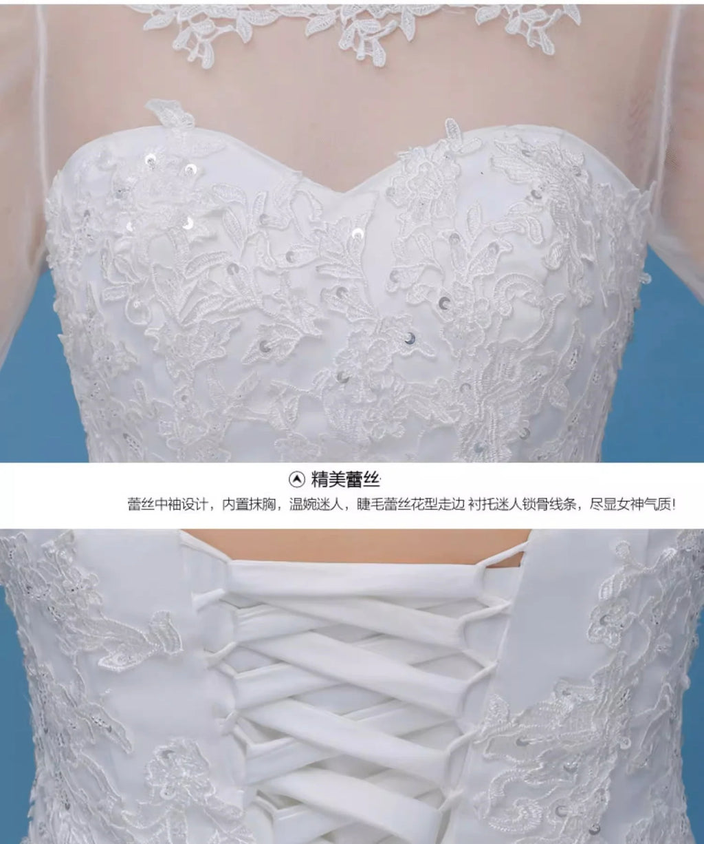 MDYS-A855#Korean Round Neck Floor-Length 2024 New Summer Bride Wedding Dress Wholesale Cheap Free Custom Large Size From China