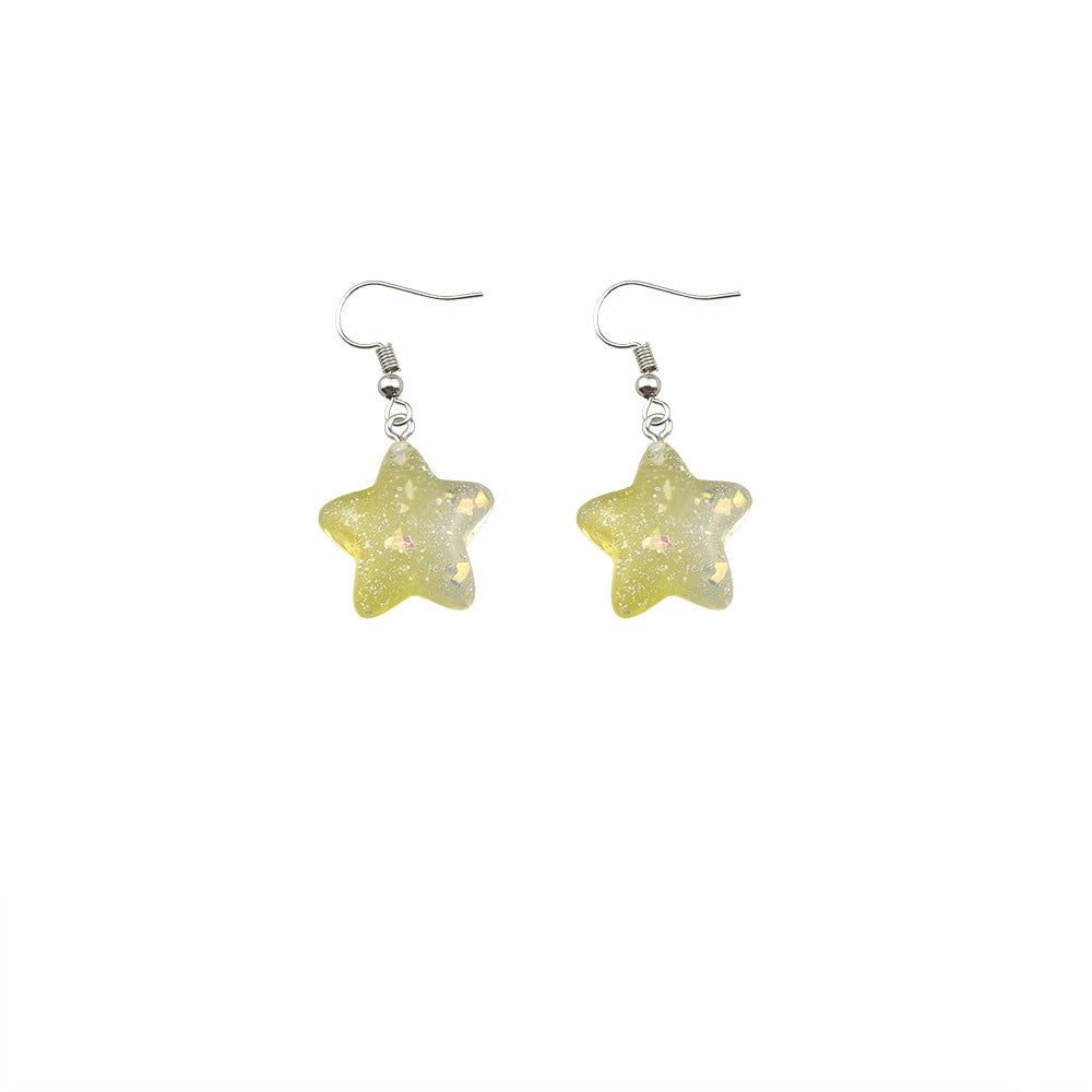 Women Earring Resin Star Drop Earrings Costume Trendy Style Children Girl Gifts Handmade Jewelry Drop Shipping Wholesale