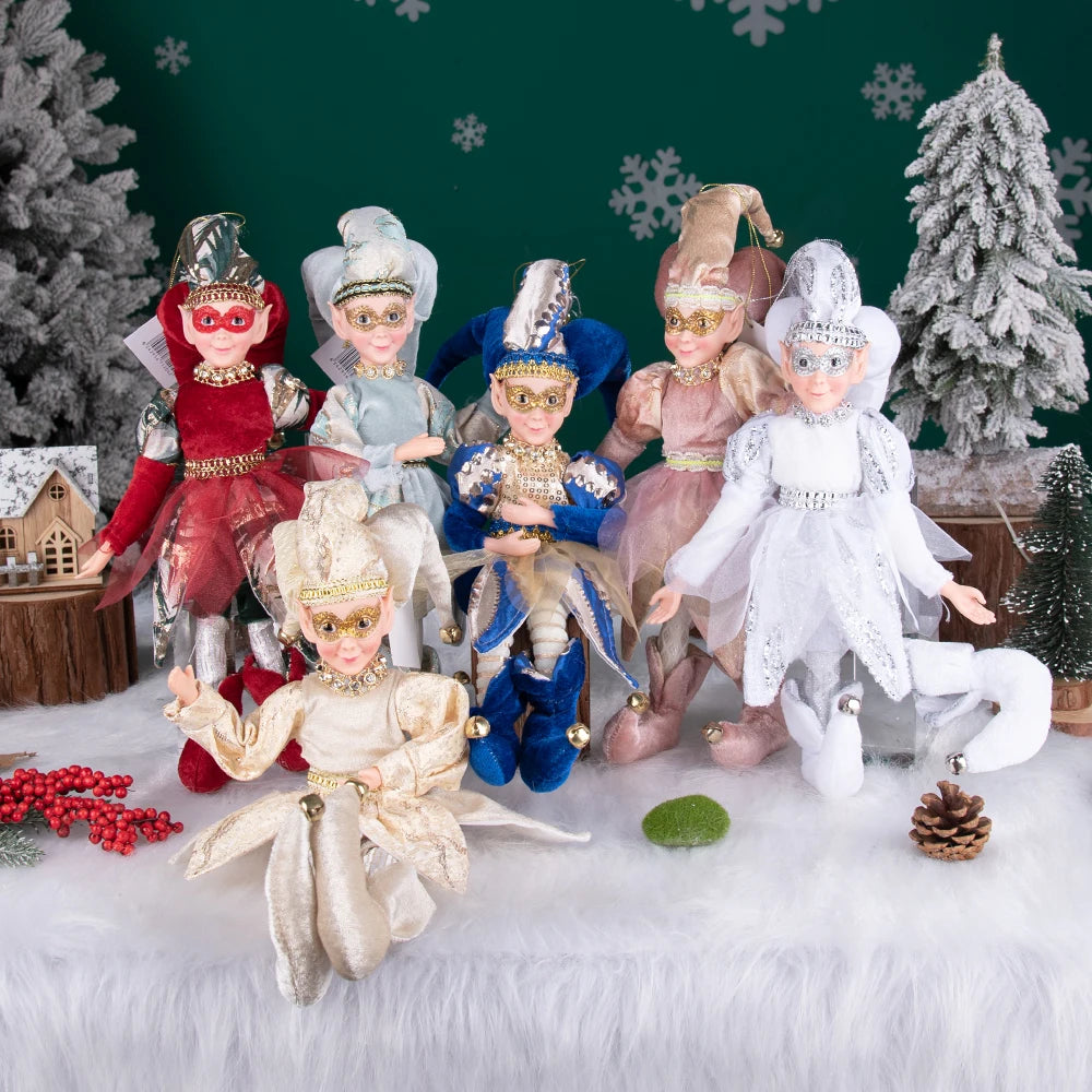 New Arrivals Christmas Decor Handmade New Year Decor Hanging Sitting Elf Plush Doll Christmas Tree Hanging Ornament Xmas Gift