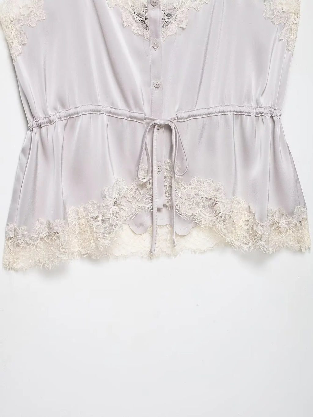 KONDALA Lady Chic Satin Strappy Top 2026 Spring Summer Romantic Holidays Lace Suspender Top Women High Street Trendy Cute Tops