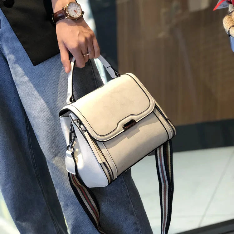 Oil Wax Cowhide Leather Women's Handbag 2024 New Crossbody Bag Lady Commuter Summer Bag Handbill Shoulder Messenger Bags