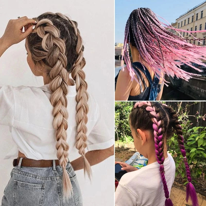 MISS ROLA Synthetic Kanekalon Hair 3 PCS  Jumbo Braids 22 Inches 60g Yaki Straight Hair Extension Pre Stretched Wholesale