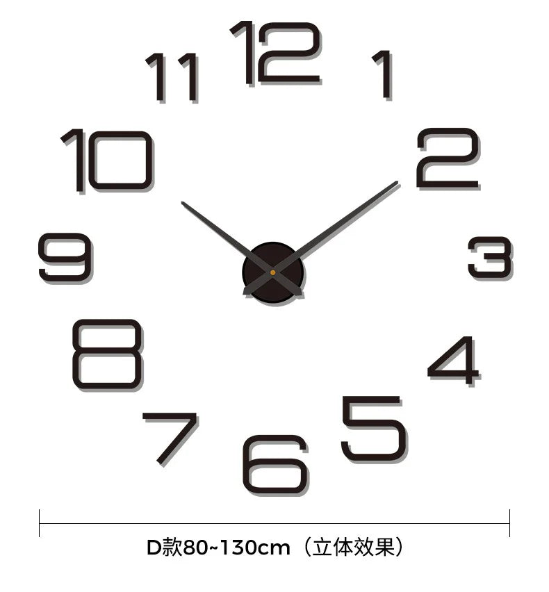 2023 Modern Design Large Wall Clock 3D DIY Quartz Clocks Fashion Watches Acrylic Mirror Stickers Living Room Home Decor Horloge