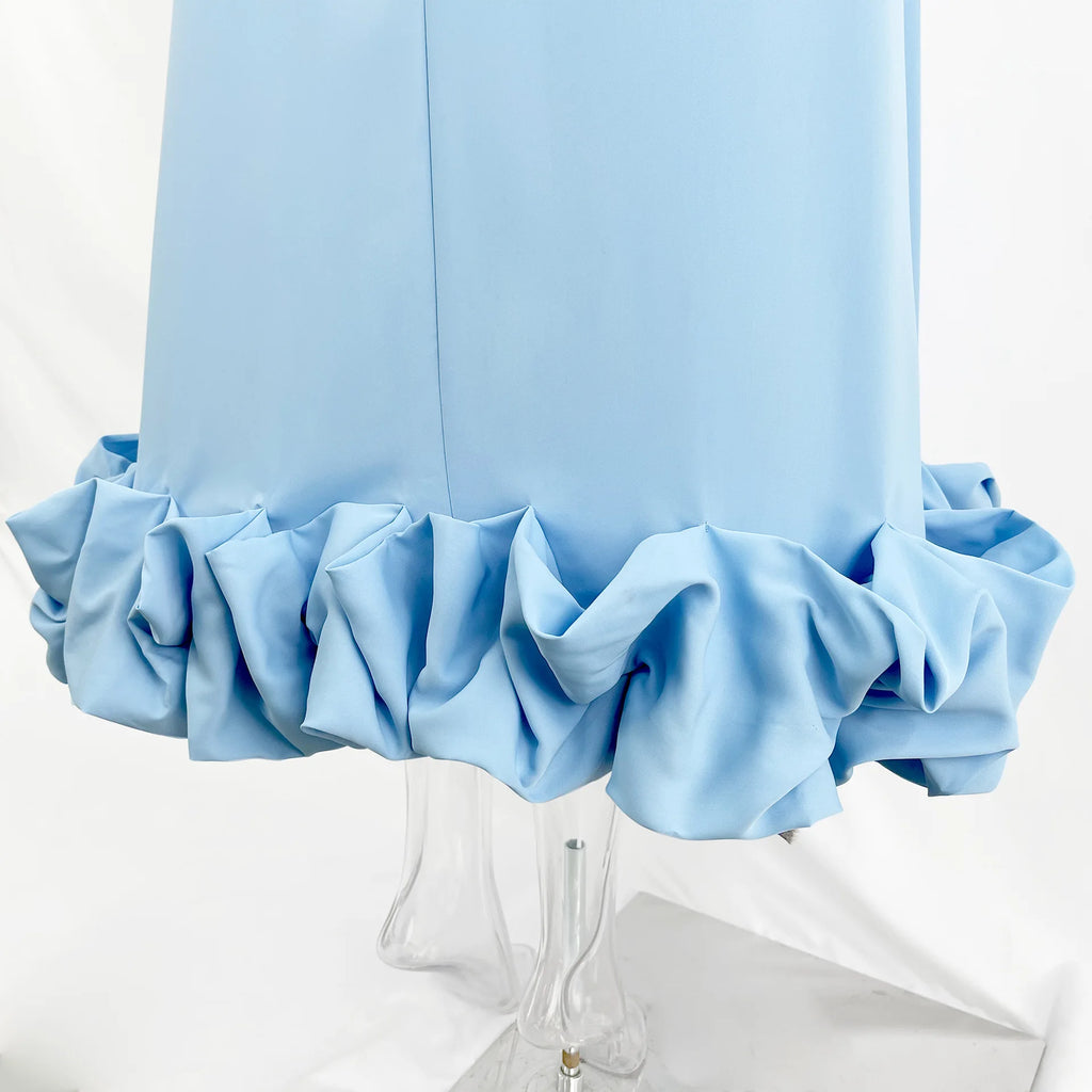 Putao Prom Dresses Fashion Square Empire Summer Party Dress Tea Length Sleeveless Chiffon Ruched Formal Evening Gowns платье жен