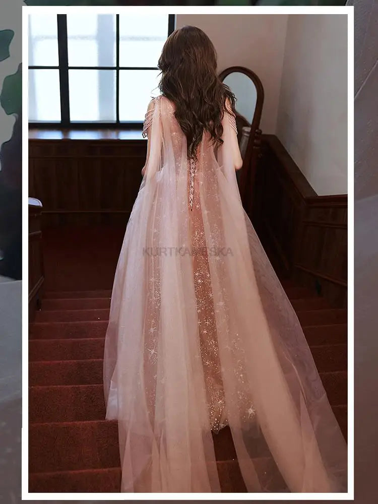Luxury French Trailing Sequined Bride Wedding Dress Sexy Ball Gown Wedding Evening Party Summer Dress Women Formal vestidos