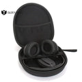 Portable Earphone Storage Bag Protective Hard Shell Black Headphone Carry Hard Case Data Cable Storage Box for Travel Headset