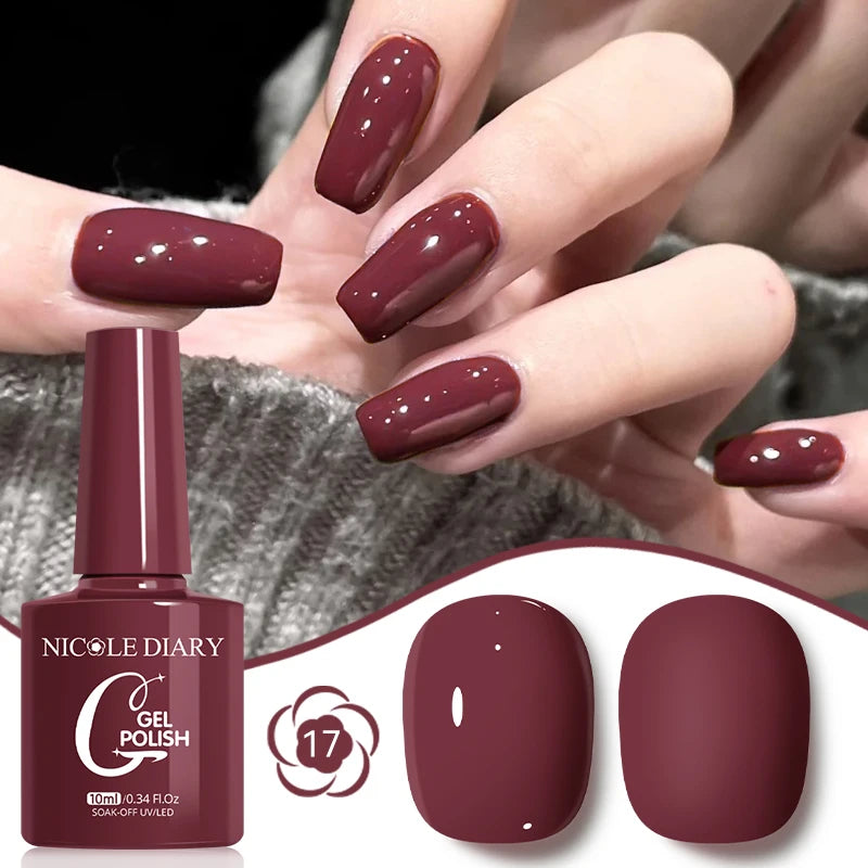 NICOLE DIARY Glass Beads Cat Magnetic Gel Nail Polish Spring Summer Gel Nail Sparkly Gel Varnish Soak off Nail Manicure Art