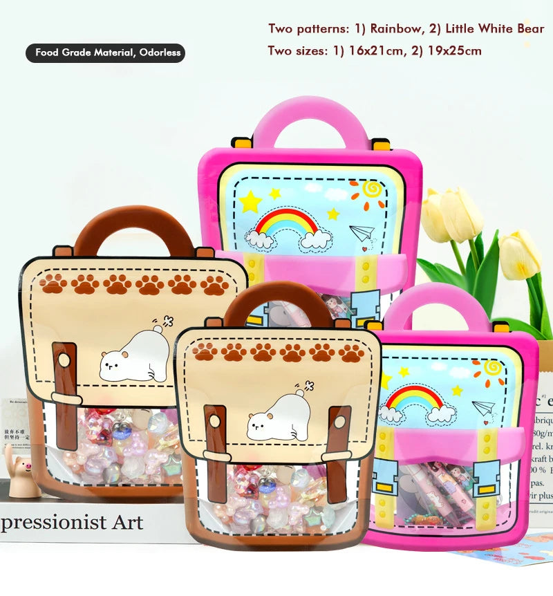 20/50PCS Children's Day Portable Seal Bag New Cartoon Schoolbags Shape Cookie Candy Bags For Kids Birthday Graduation Party Gift