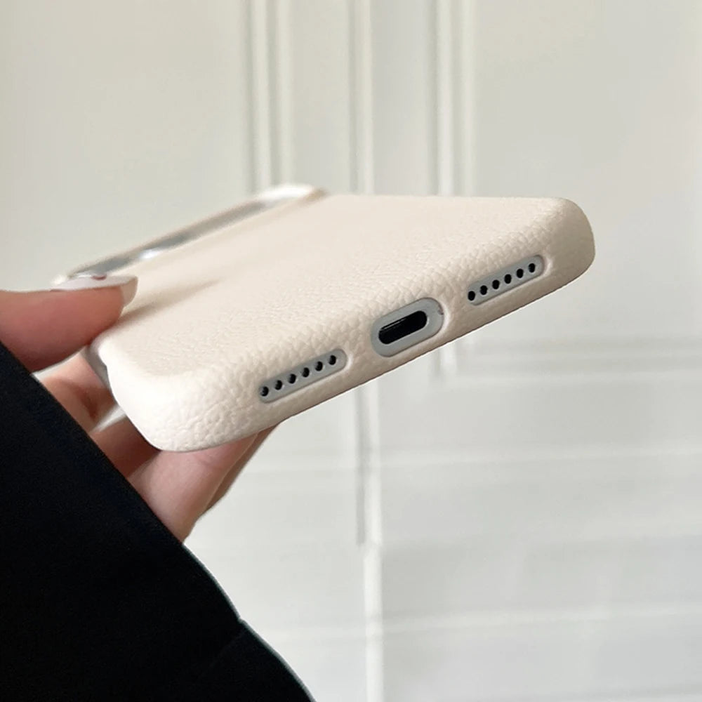 Luxury Leather Texture Phone Case For iPhone 17 Pro Max 17 Air 16 Plus 15 14 13 12 11 Pro Max Shockproof Soft TPU Cover Shell