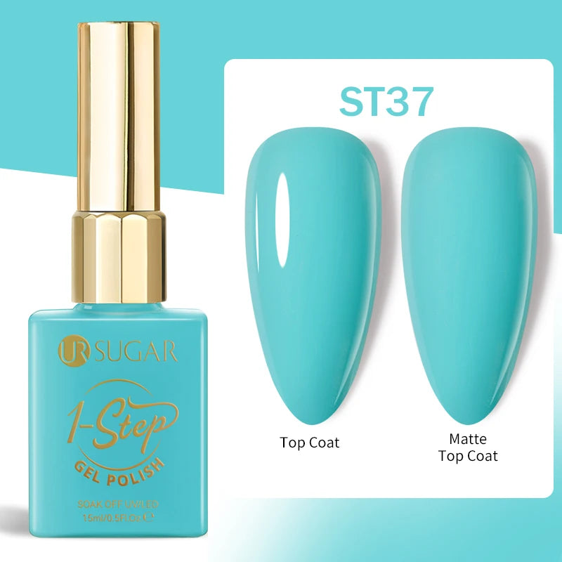 UR SUGAR 1-step Gel Polish 12ML Glitter Nail Spring Summer White Nude Pink Gel Nail Polish 3 IN 1 No Need Base Gel and Top Coat