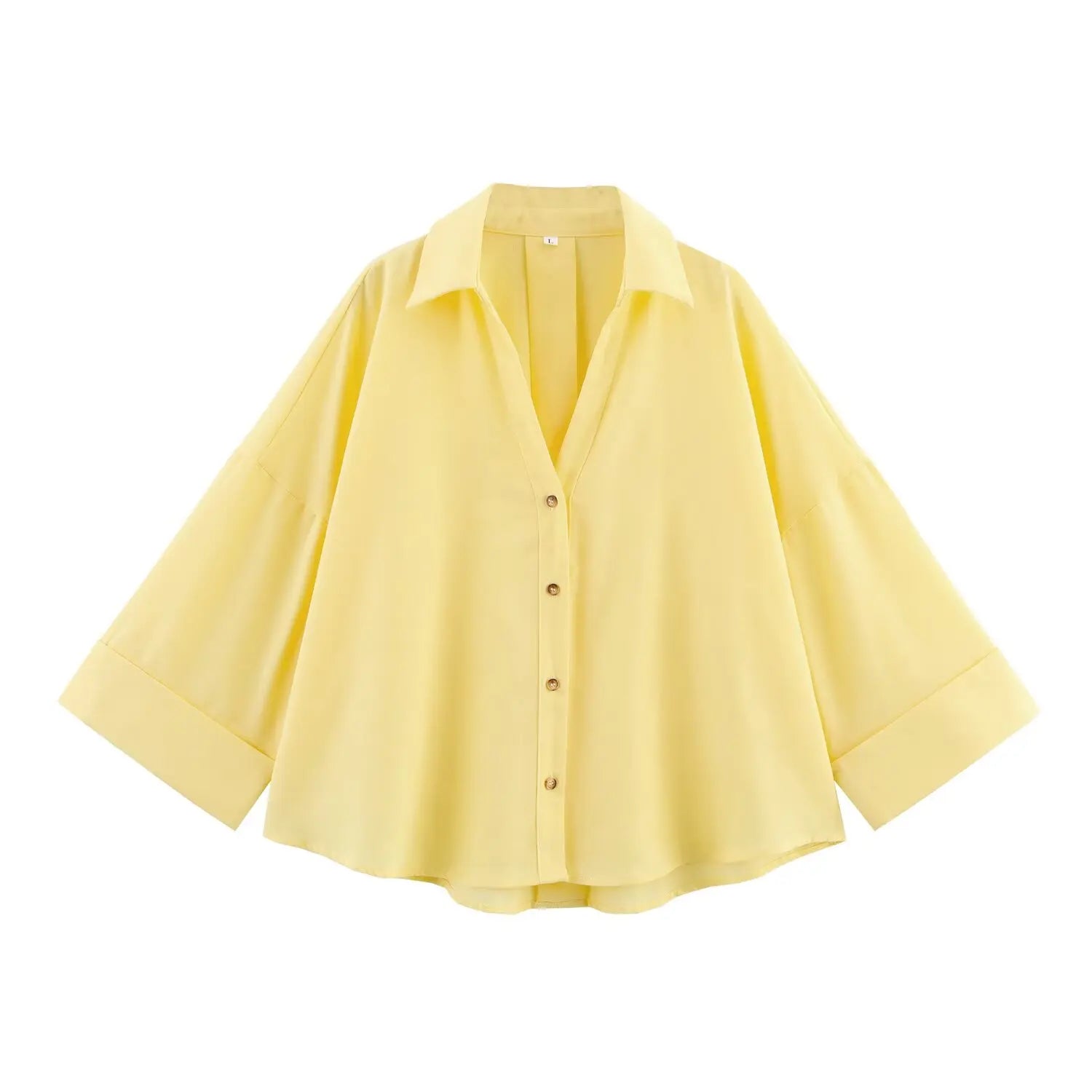 KONDALA Minimalist Casual Loose Shirt Women New 2026 Trendy Commute Wide Sleeves Shirt Spring Summer Fashion Holidays Lady Shirt