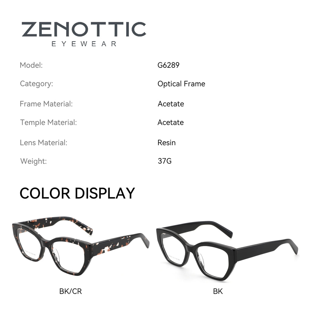 ZENOTTIC (S Size) New Arrivals Square Prescription Eyeglasses Handmade Acetate Butterfly Optical Glasses for Women