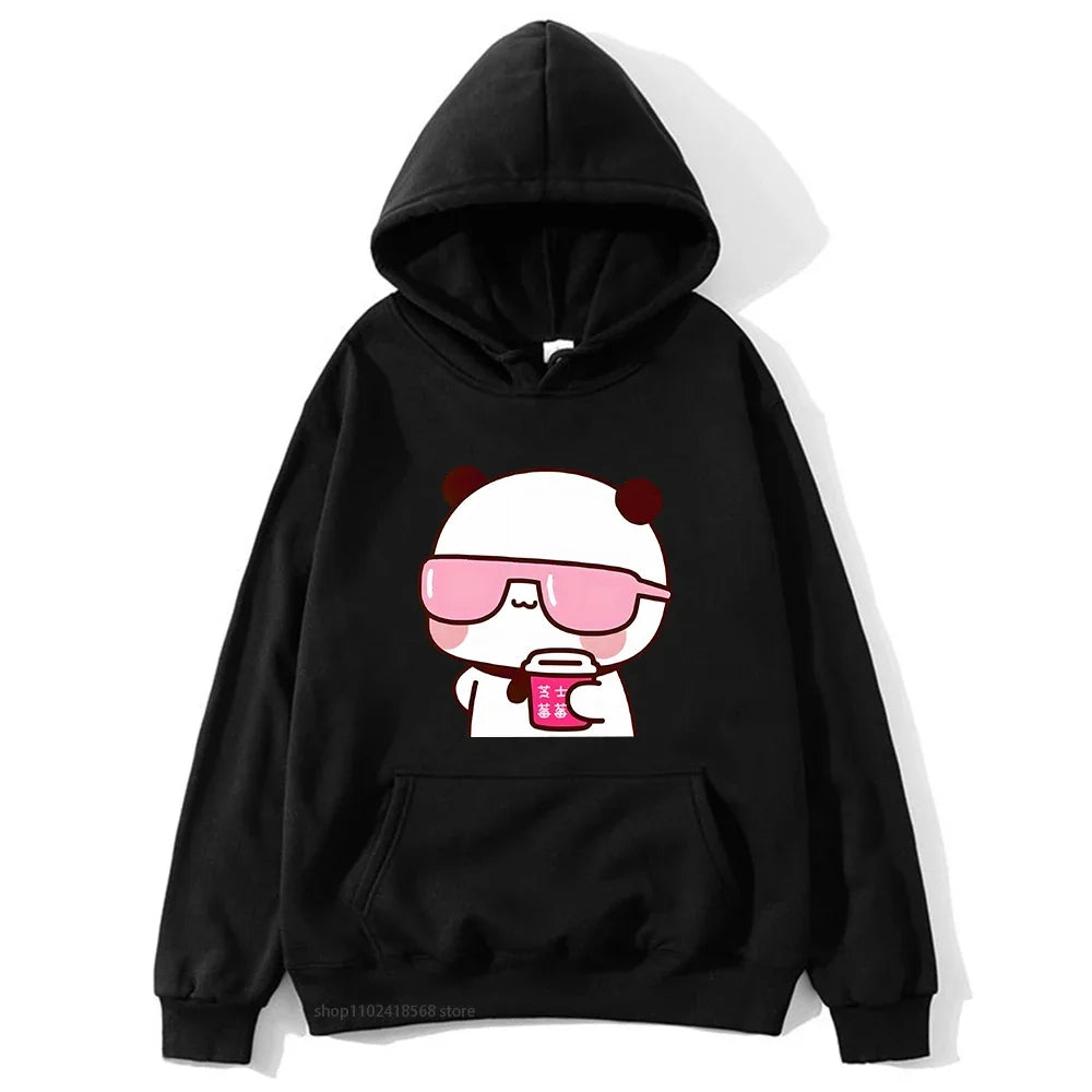Couple Hoodies  hoodie Sweatshirt Cartoon Kawaii Print Pullover Harajuku Men Women Sudaderas warm fleece hooded
