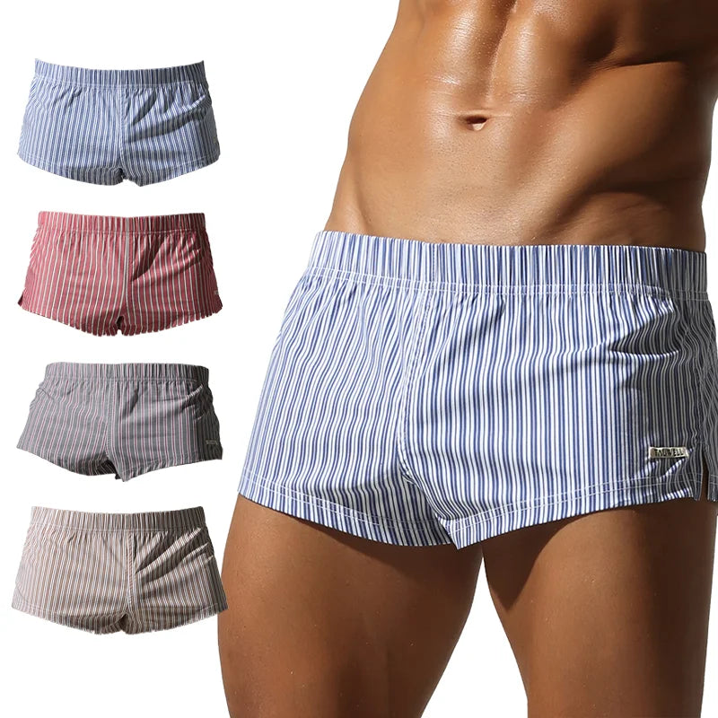 2026 Tauwell Men's Striped Boxer Shorts Soft Breathable Loose Fit Casual Comfortable Underwear S-XXL New Arrivals