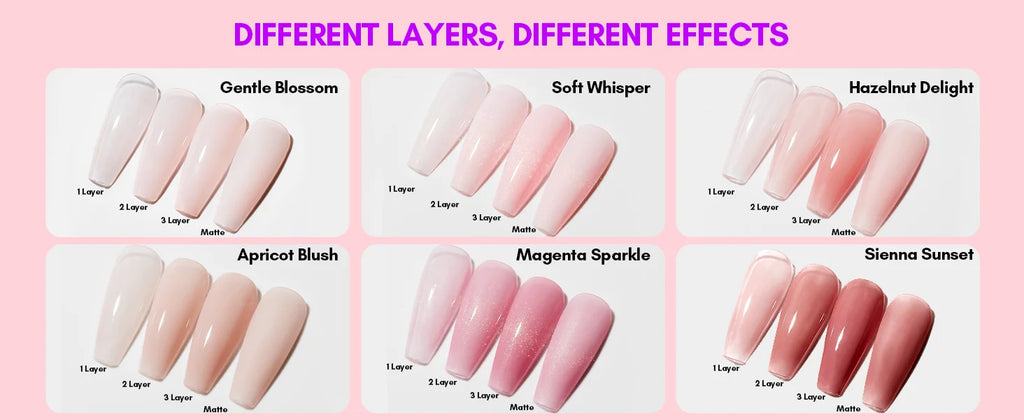 Makartt Gel Nail Polish, Natural Nude Jelly Pink Milky White Red Glitter Gel Polish 6PCS Summer 8ML Soak Off UV LED Gel Polish