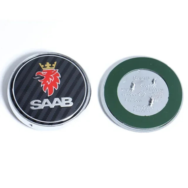 68mm 2 3 Pins SAAB Car Front Hood Bonnet Logo Rear Trunk Bumper Badge For SAAB 9 3 9 5 9-3 9-5 SAAB Emblem Sticker Accessories