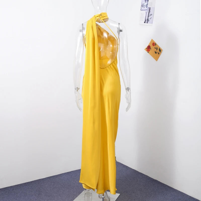 Sexy Ribbon Sleeveless Long Dress Women Elegant Slim Stain Backless Lace Up Party Dresses 2026 Fashion Solid Holiday Robe Lady