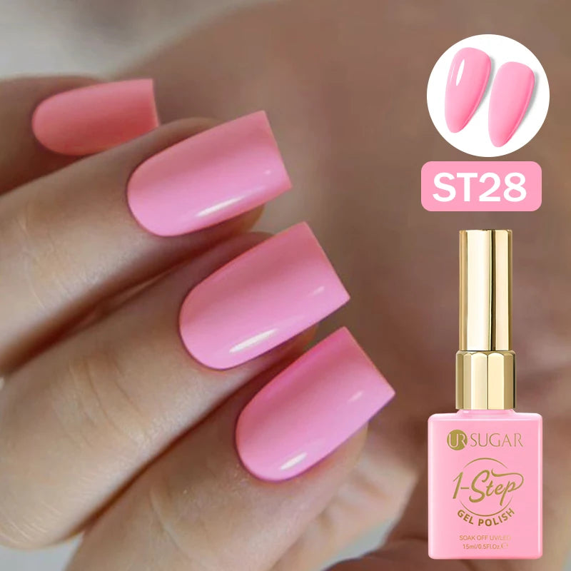 UR SUGAR 15ml 1 Step Gel Polish  Nail Art Manicure 3 IN 1 Gel Soak Off LED UV Gel Nail Varnishes No Need base top gel