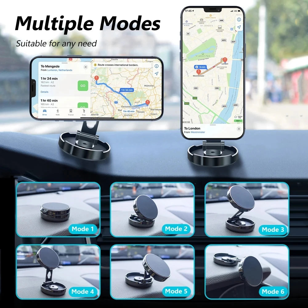 New Strong Magnetic Car Phone Stand Car Holder 720° Foldable Round Bracket Support for Universal Phones Mount Holders In Car