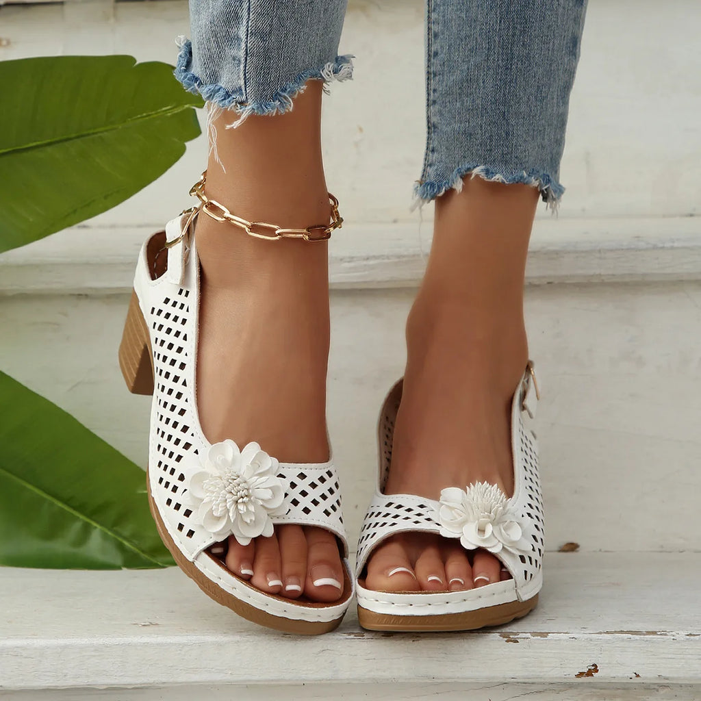 Women's Sandals 2026 New Summer Classic Retro Slip-on Comfortable High Heels Breathable Non-slip Light Sandals for Women Mujer