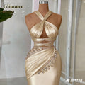 Glimmer Luxury Graduation Dresses for Girls with School Criss Cross Rhinestones Evening Party Gown Robes De Soiree Customized
