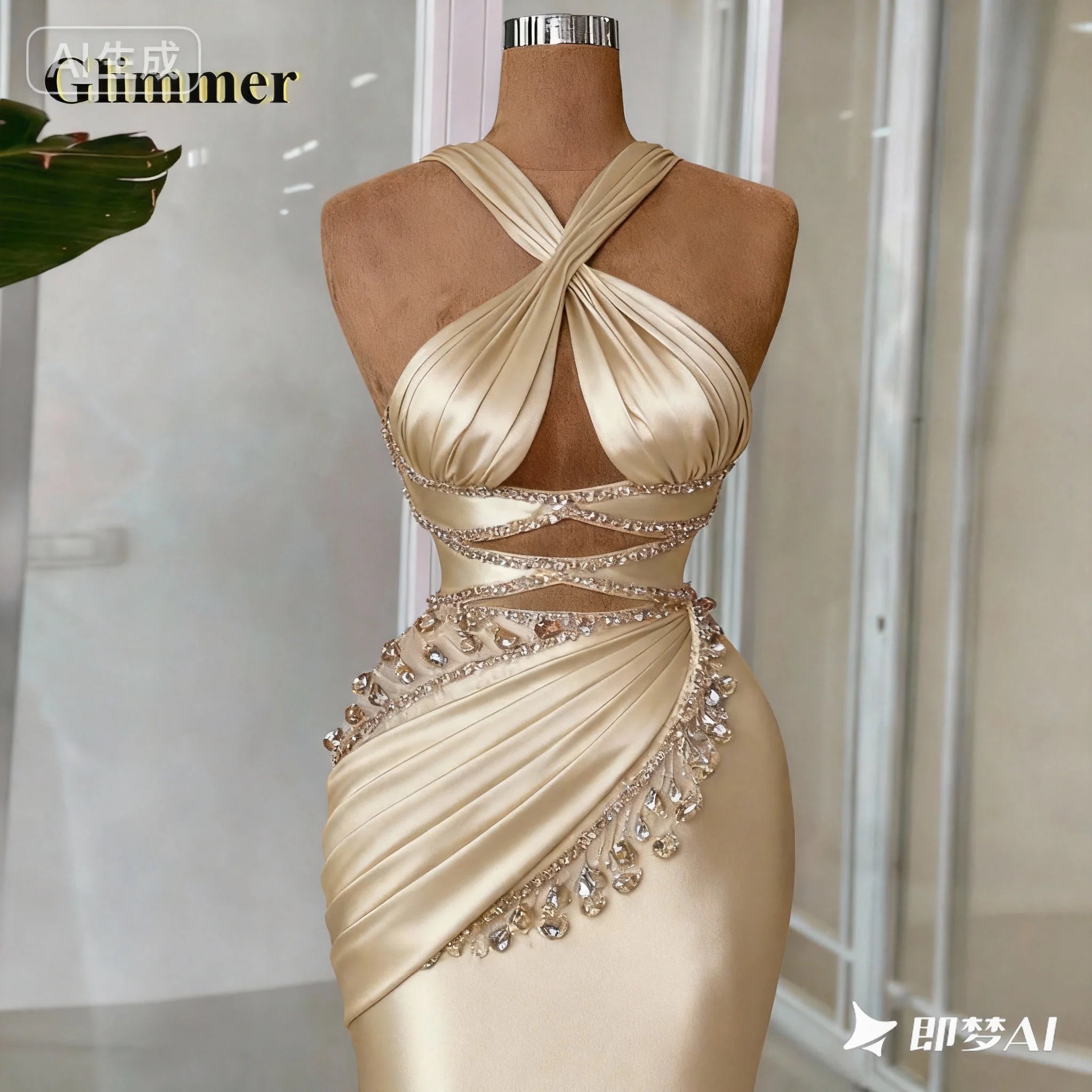 Glimmer Luxury Graduation Dresses for Girls with School Criss Cross Rhinestones Evening Party Gown Robes De Soiree Customized