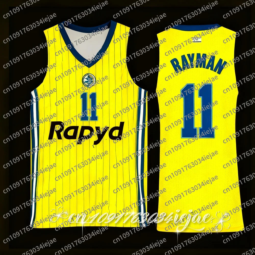 25/26 New Arrivals Lsraeli Adult Men's Basketball Vest Maccabi Tel Aviv Basketball Jersey Kids Basketball Training Uniform