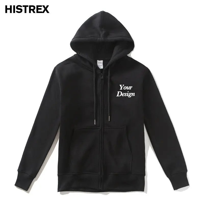 Top Quality Custom Cotton Zipper Hoodie Print Photo Text Brand Logo Men Womens Thick Fleece Autumn Winter Warm Sweatshirt 350gsm
